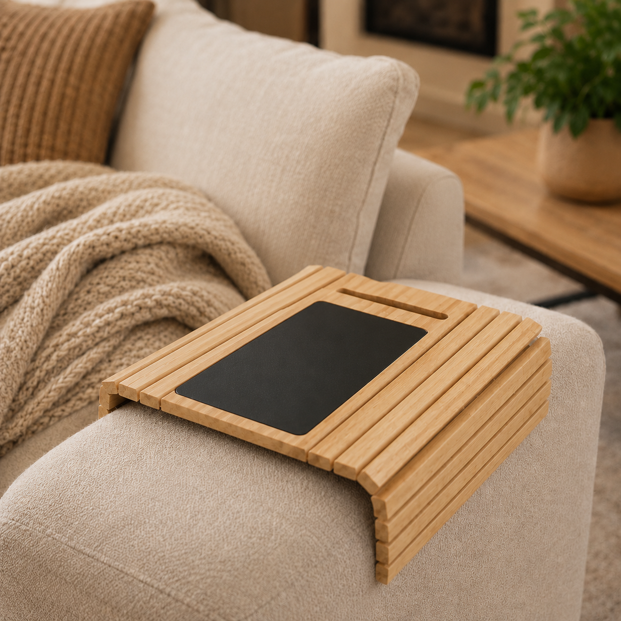 Wooden Sofa Armrest Tray - Image 3