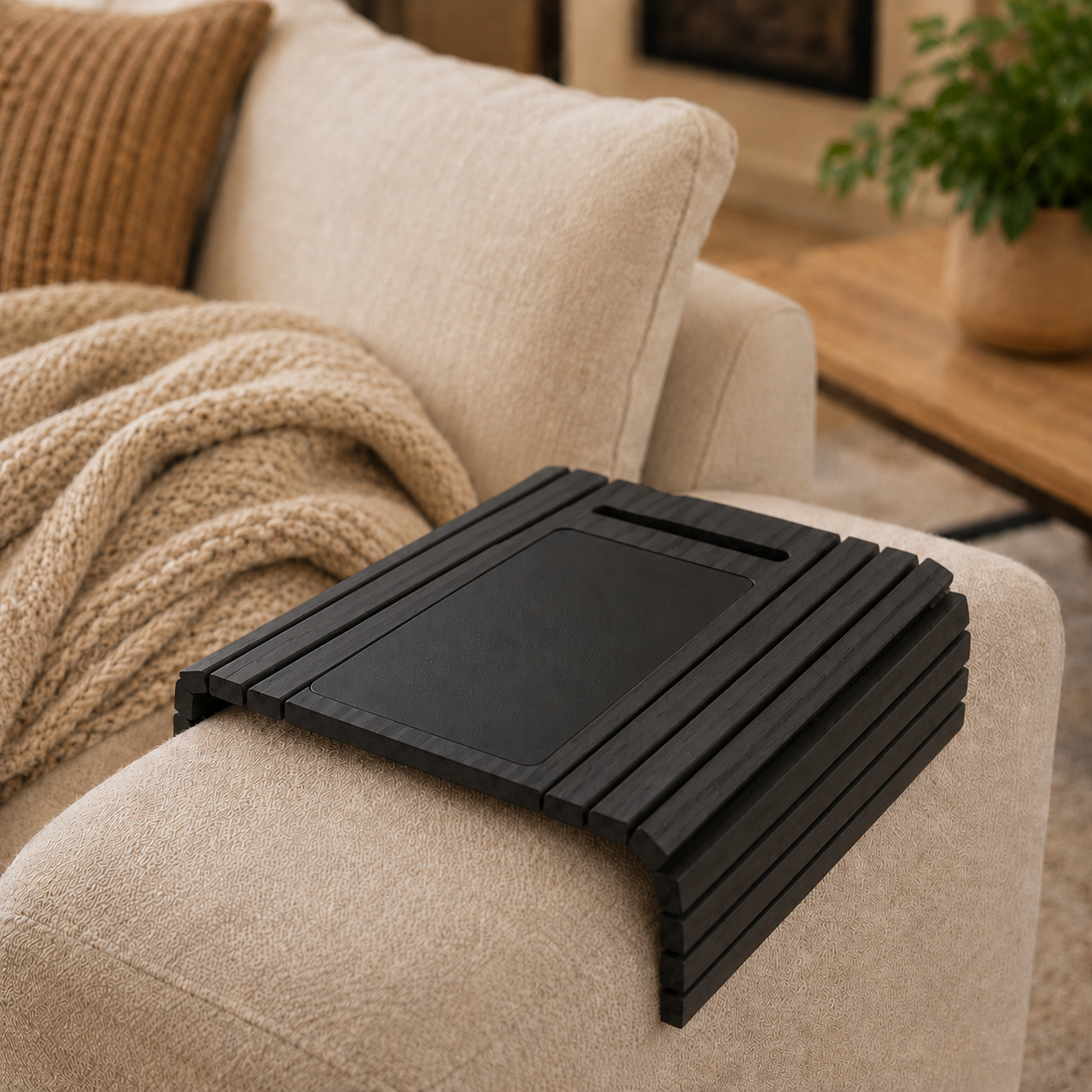 Wooden Sofa Armrest Tray - Image 4