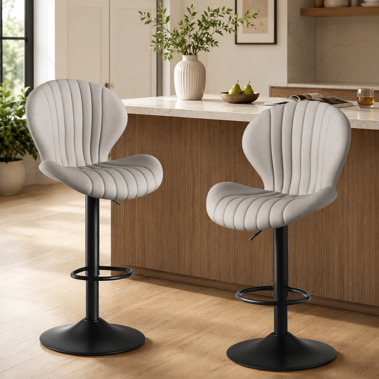 ShellBack Swivel Bar Stools - Image 2