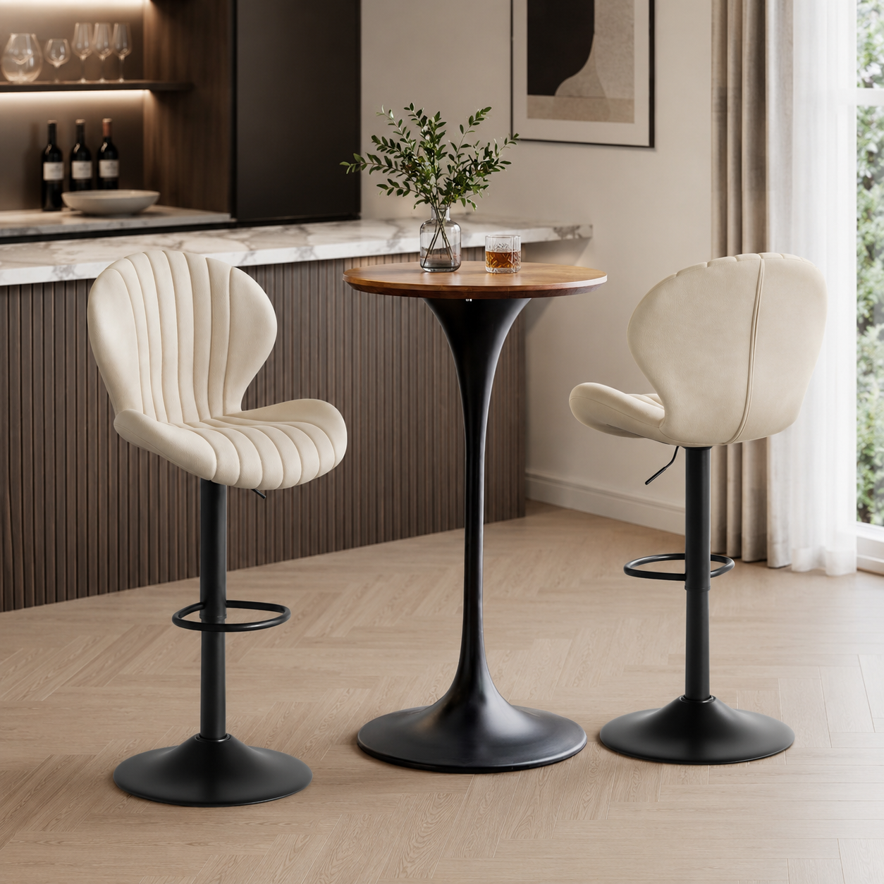 ShellBack Swivel Bar Stools - Image 3