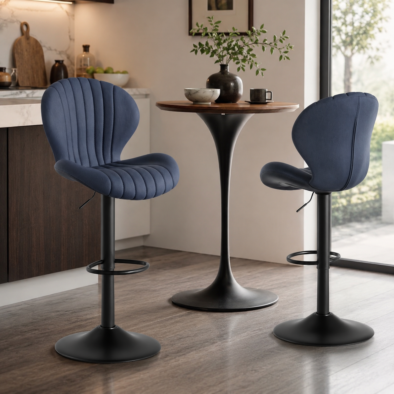 ShellBack Swivel Bar Stools - Image 4