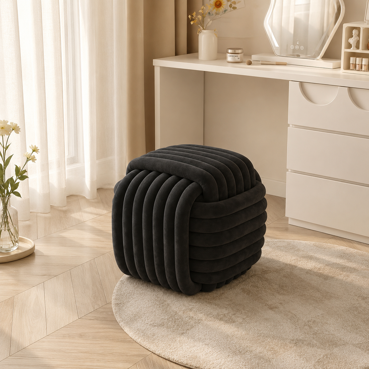 Cubed Woven Footstool - Image 4