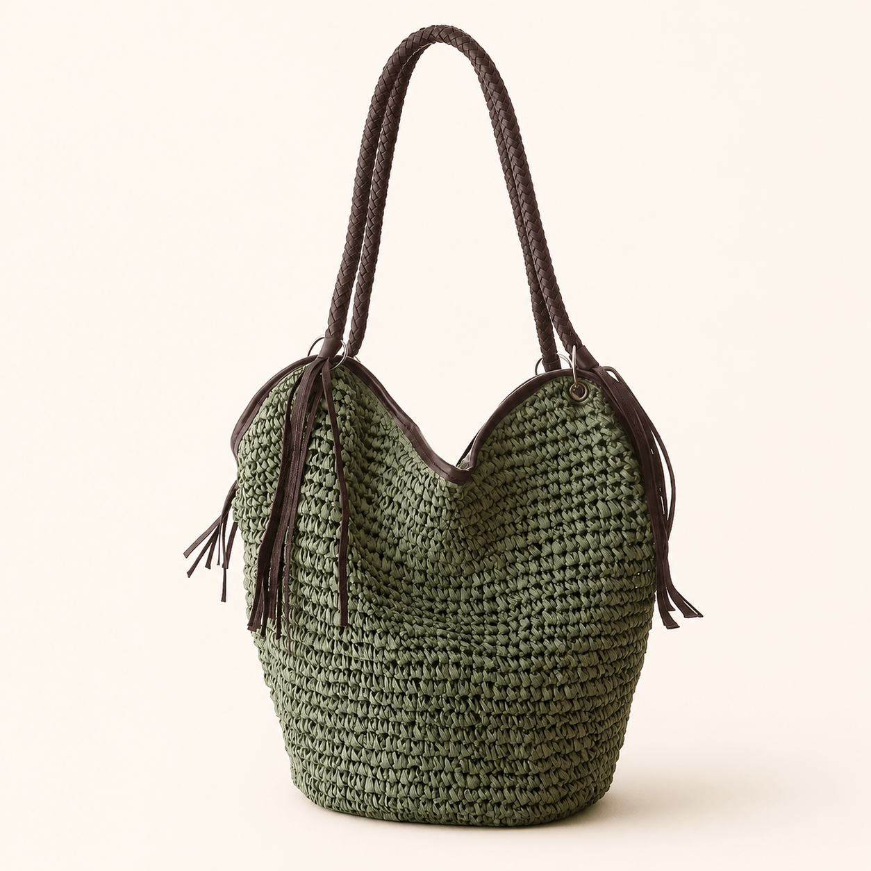 Woven Straw Shoulder Bag - Image 2