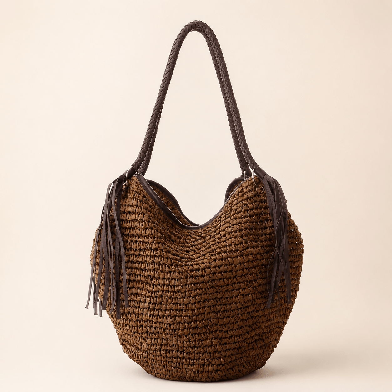 Woven Straw Shoulder Bag - Image 4