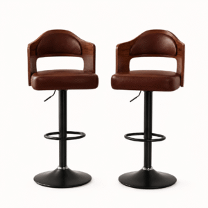 Wood-Look Swivel Bar Stools