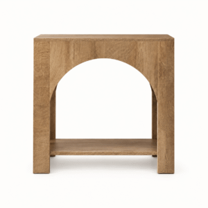 Farmhouse Side Table with Open Storage Shelf