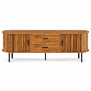 Fluted Walnut TV Stand