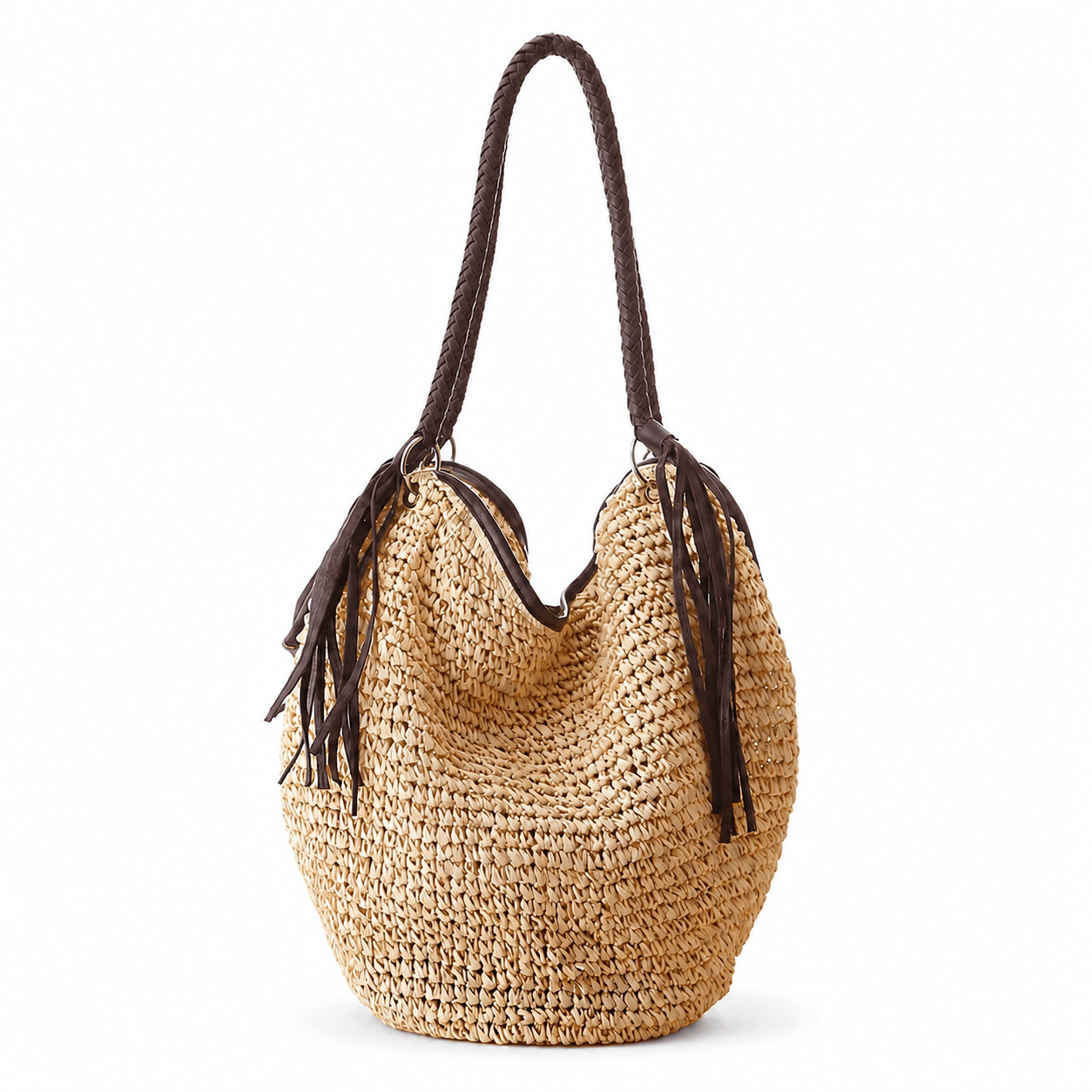 Woven Straw Shoulder Bag