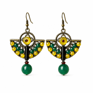 Agate Geometric Drop Earrings