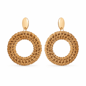 Wooden Circle Drop Earrings