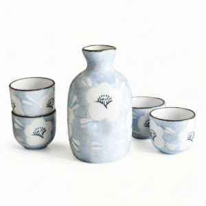 Japanese Blue Ceramic Sake Set