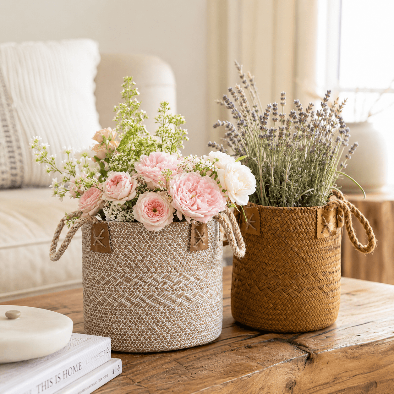 Natural Straw Basket - Image 3
