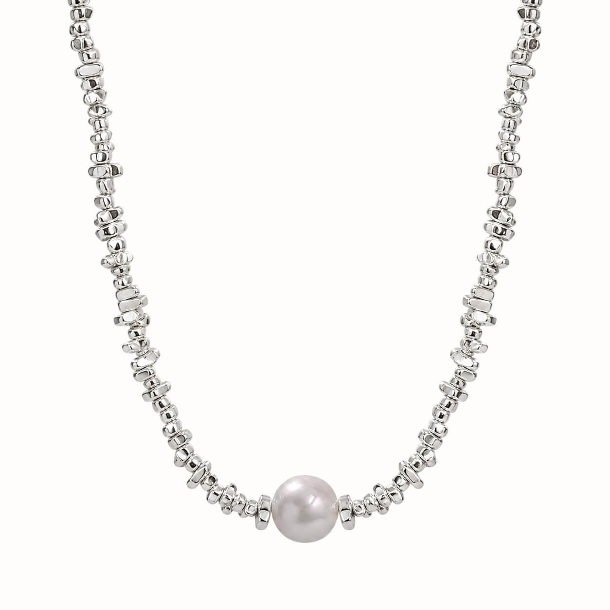 Silver Pearl Short Necklace