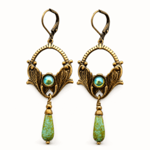 Vintage Flower Gem Earrings