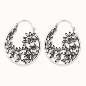 Floral Cutout Hoop Earrings