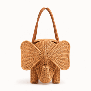 Woven Rattan Elephant Bag