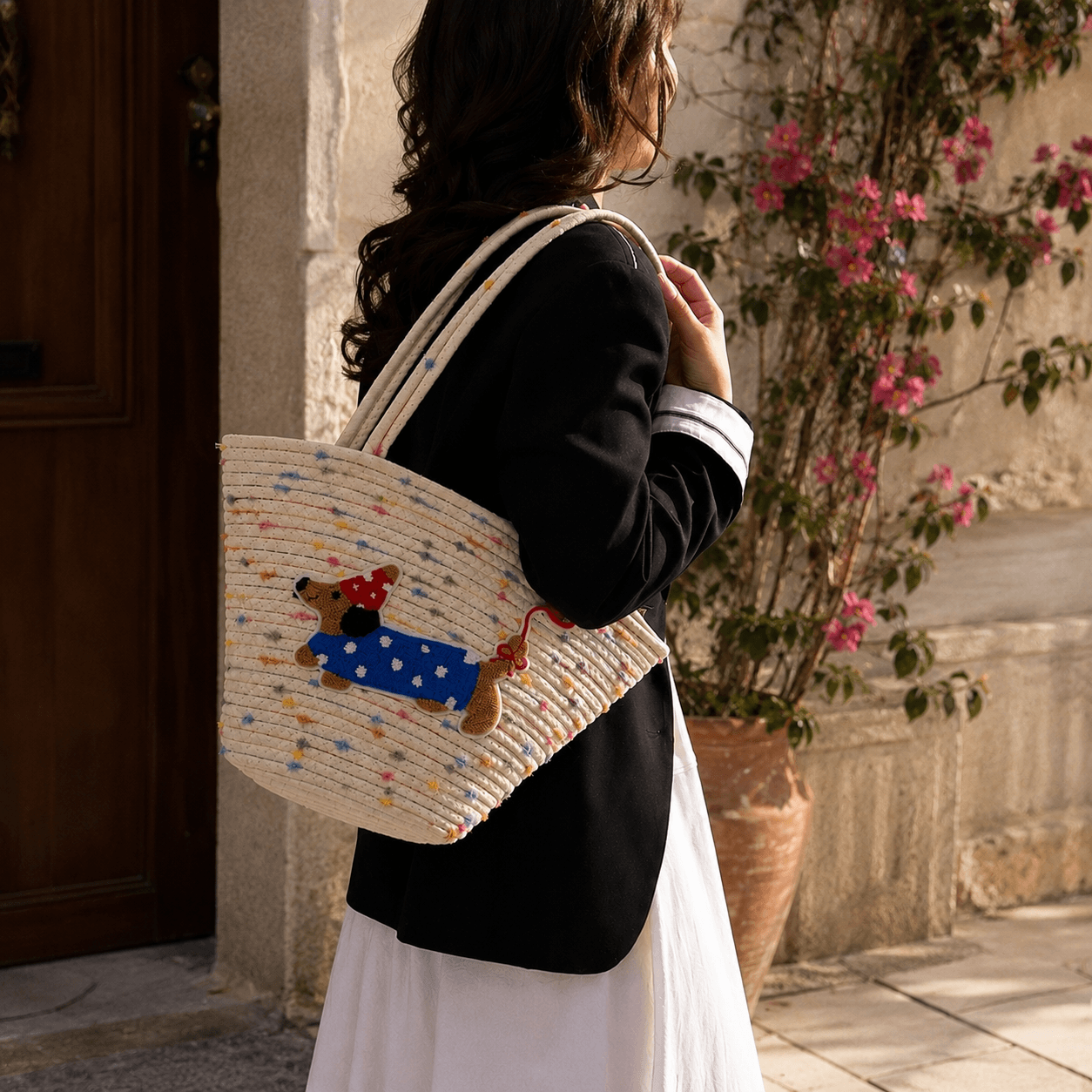 Knitted Dachshund Tote Bag - Image 2