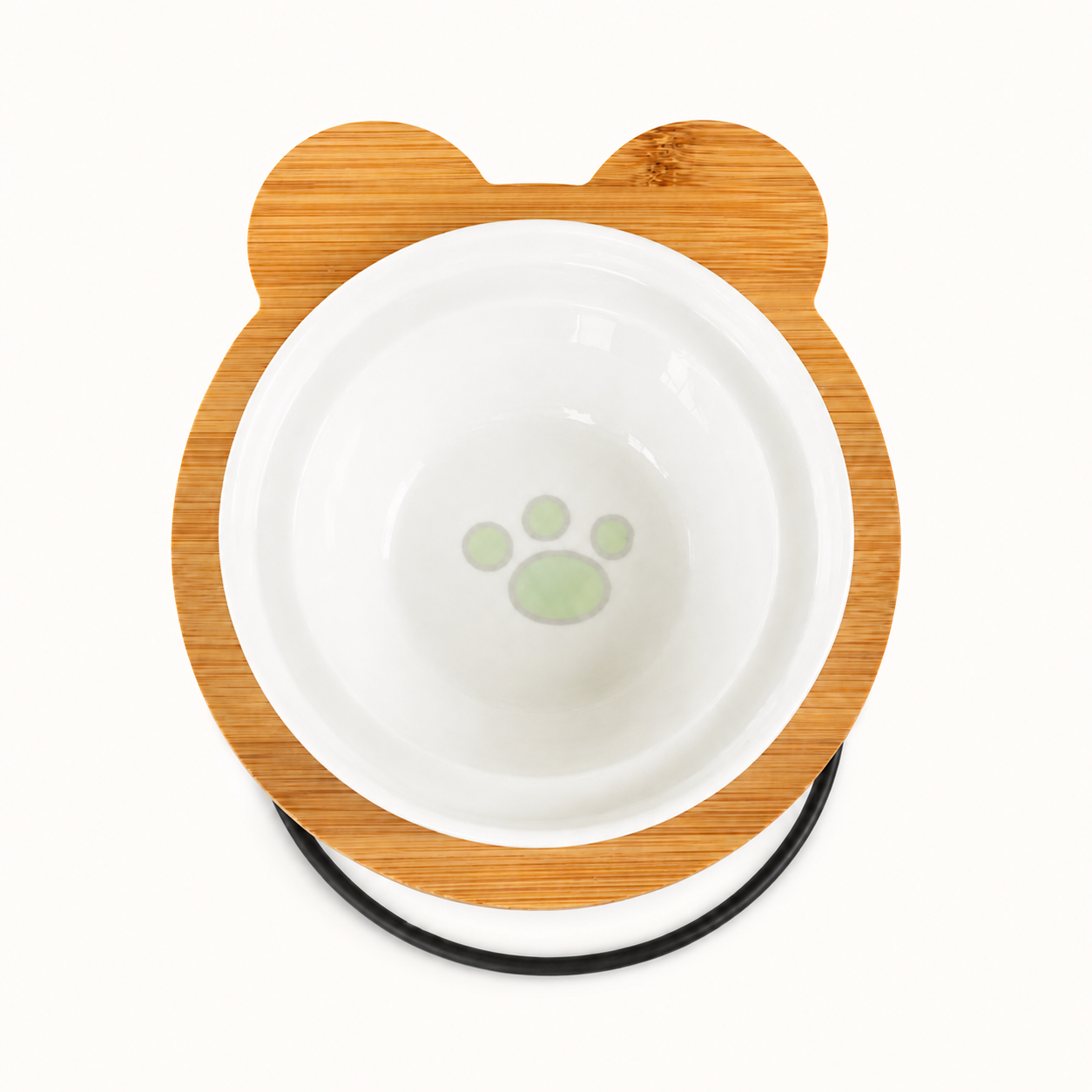 Ceramic Pet Bowls with Bamboo Stand - Image 2