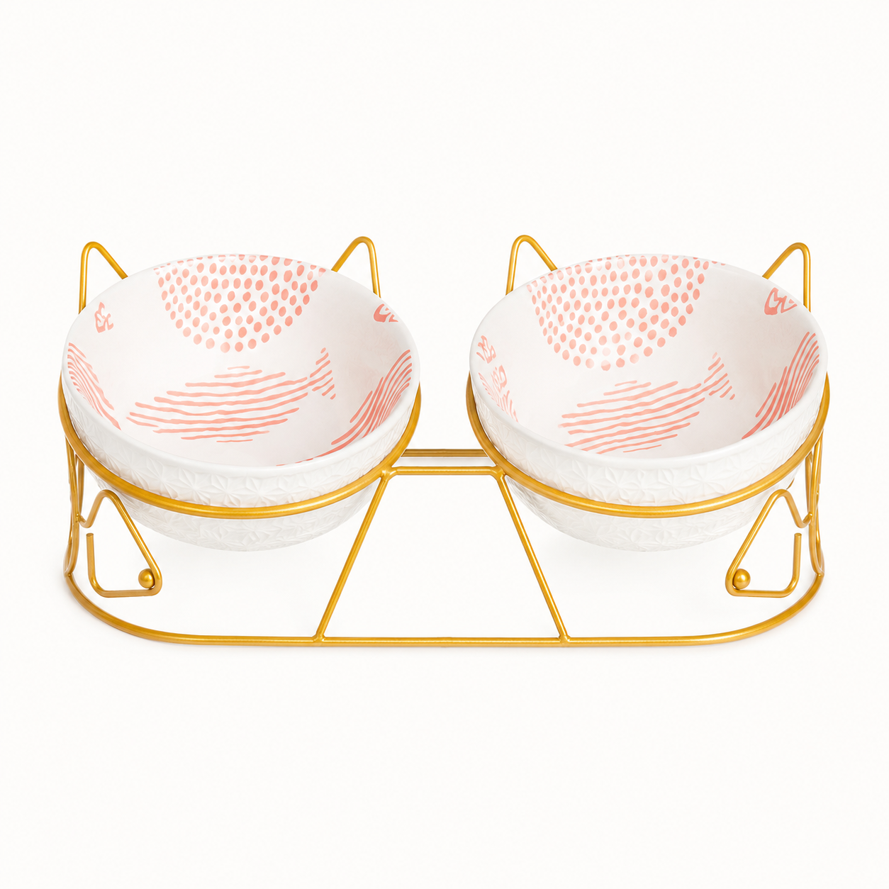 Fish & Whiskers Elevated Double Pet Bowl Set - Image 2