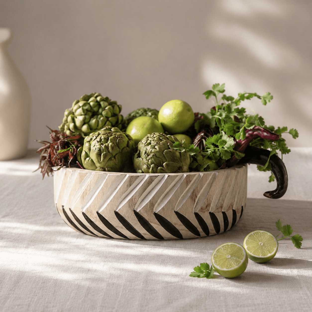 Round Wabi-Sabi Wooden Bowl - Image 2
