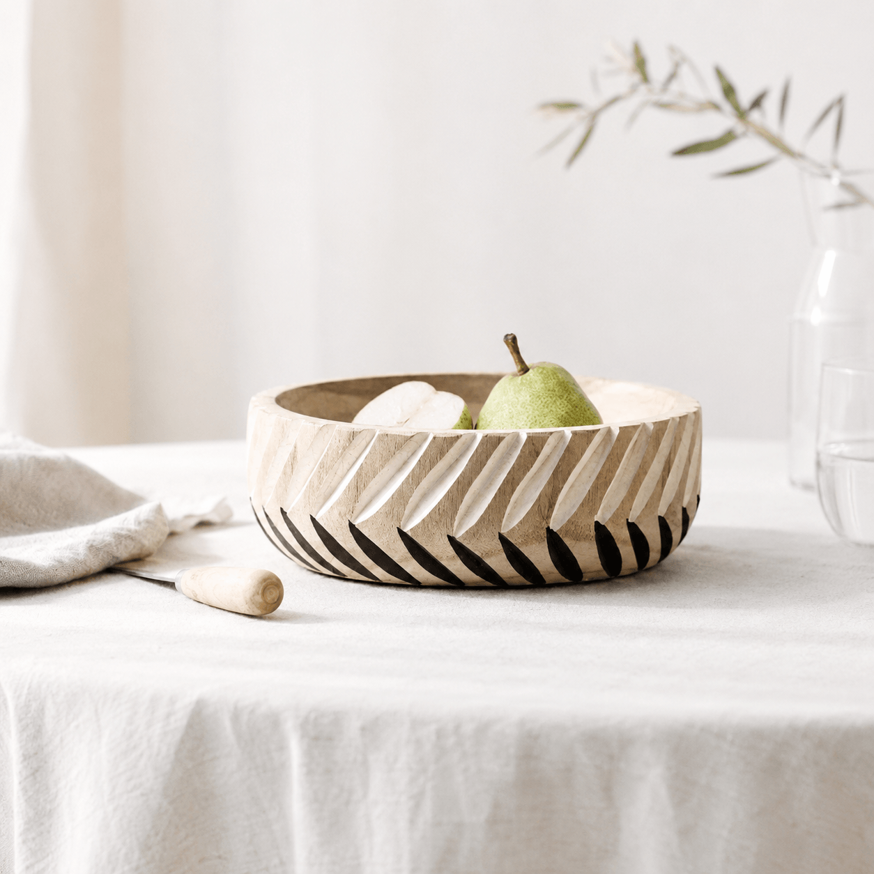 Round Wabi-Sabi Wooden Bowl - Image 4