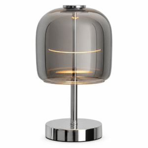 Smoked Glass Table Lamp