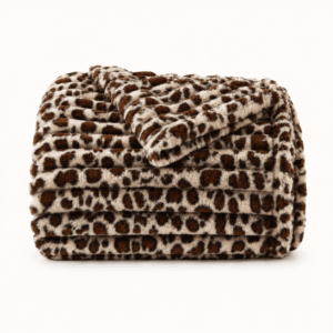 Leopard Faux Fur Throw Blanket