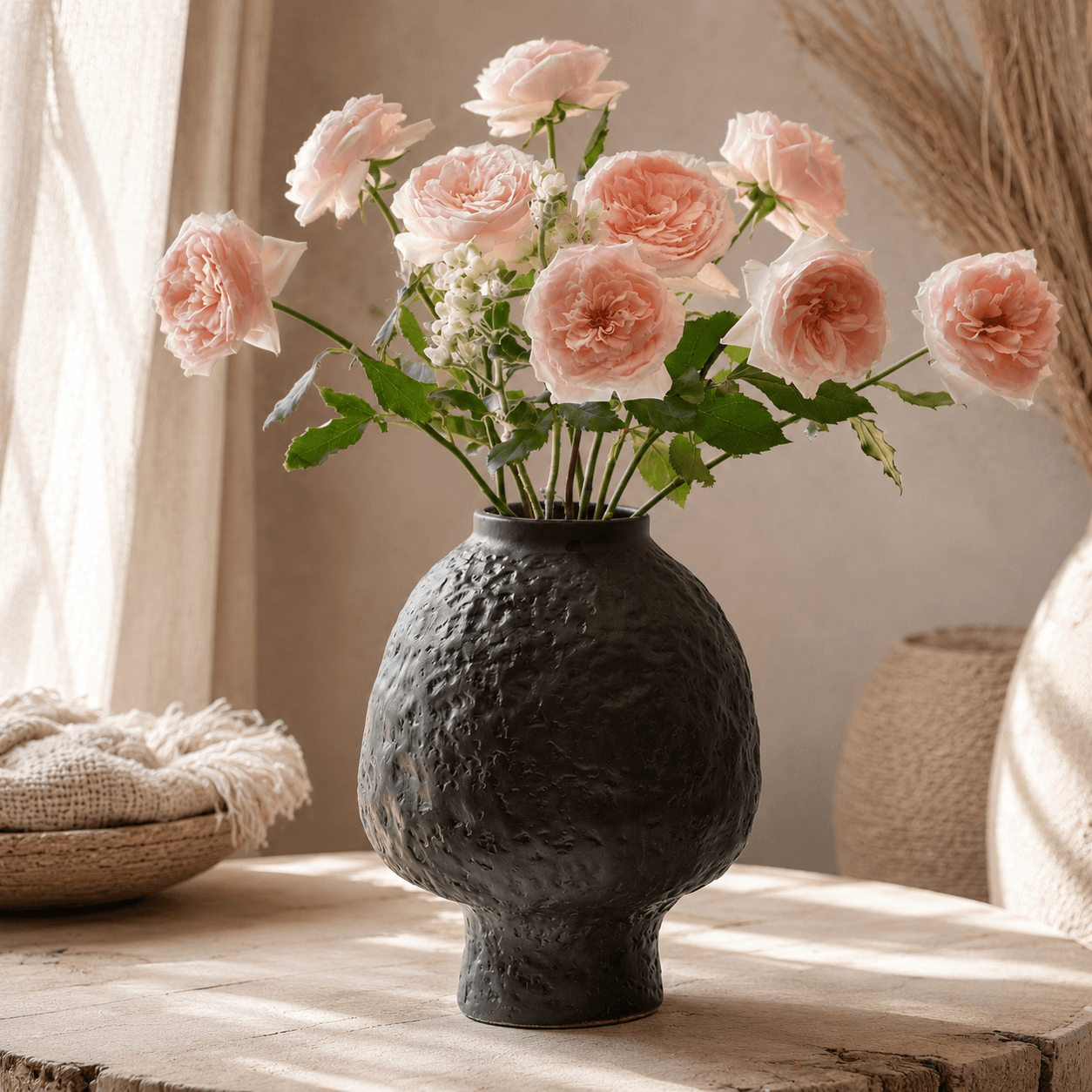 Wabi-Sabi Textured Ceramic Vase - Image 5