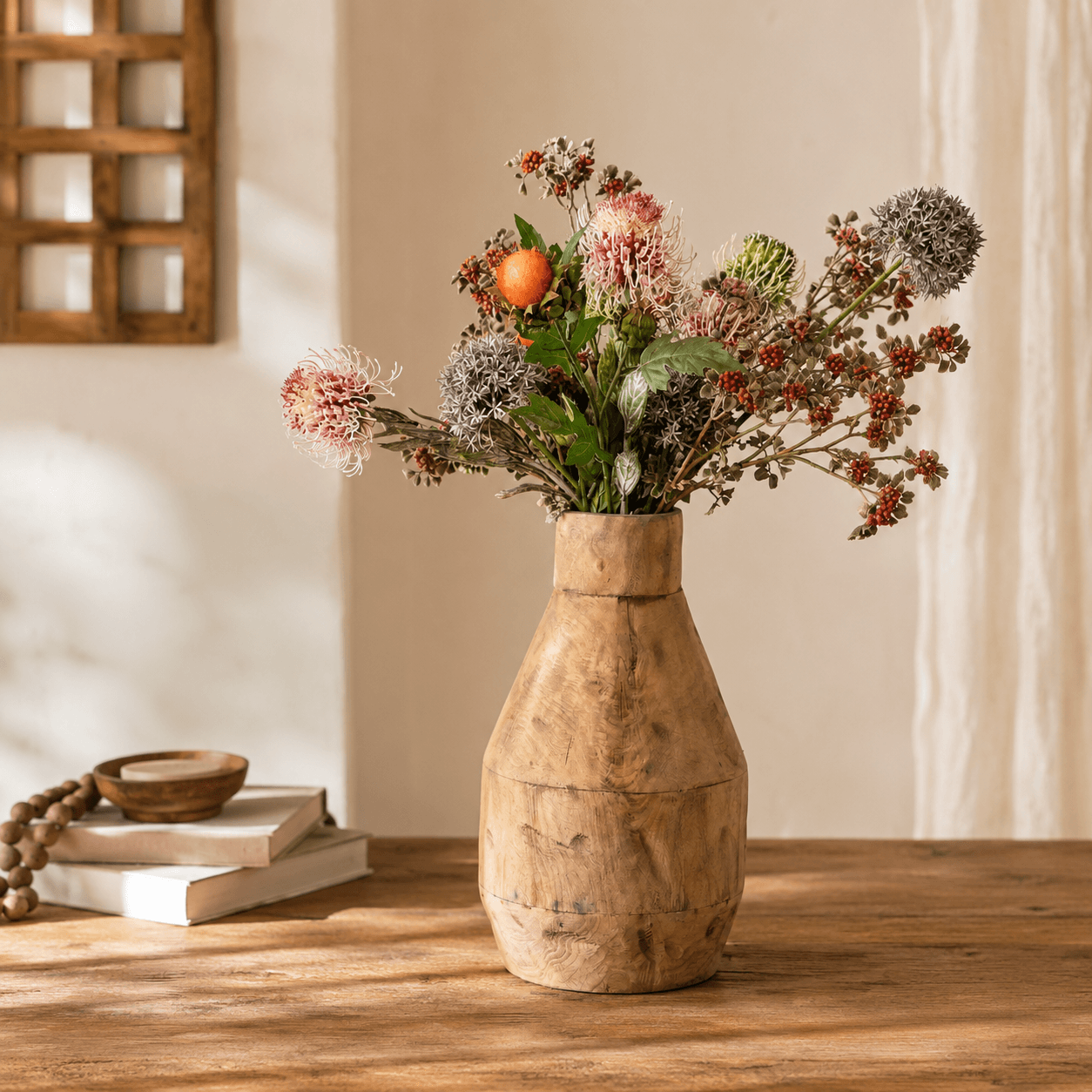 Wabi-Sabi Handcrafted Wooden Vase - Image 2