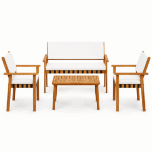 Acacia Wood Patio Conversation Set