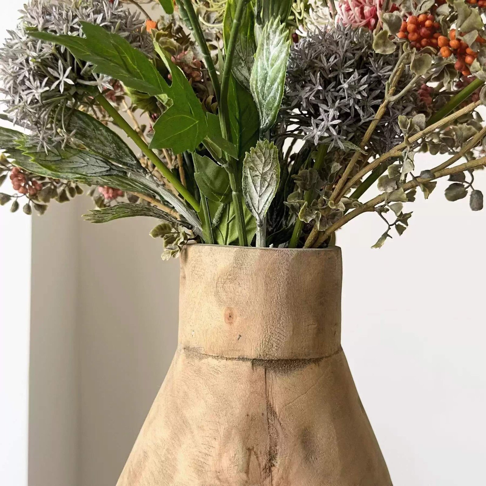 Wabi-Sabi Handcrafted Wooden Vase - Image 3